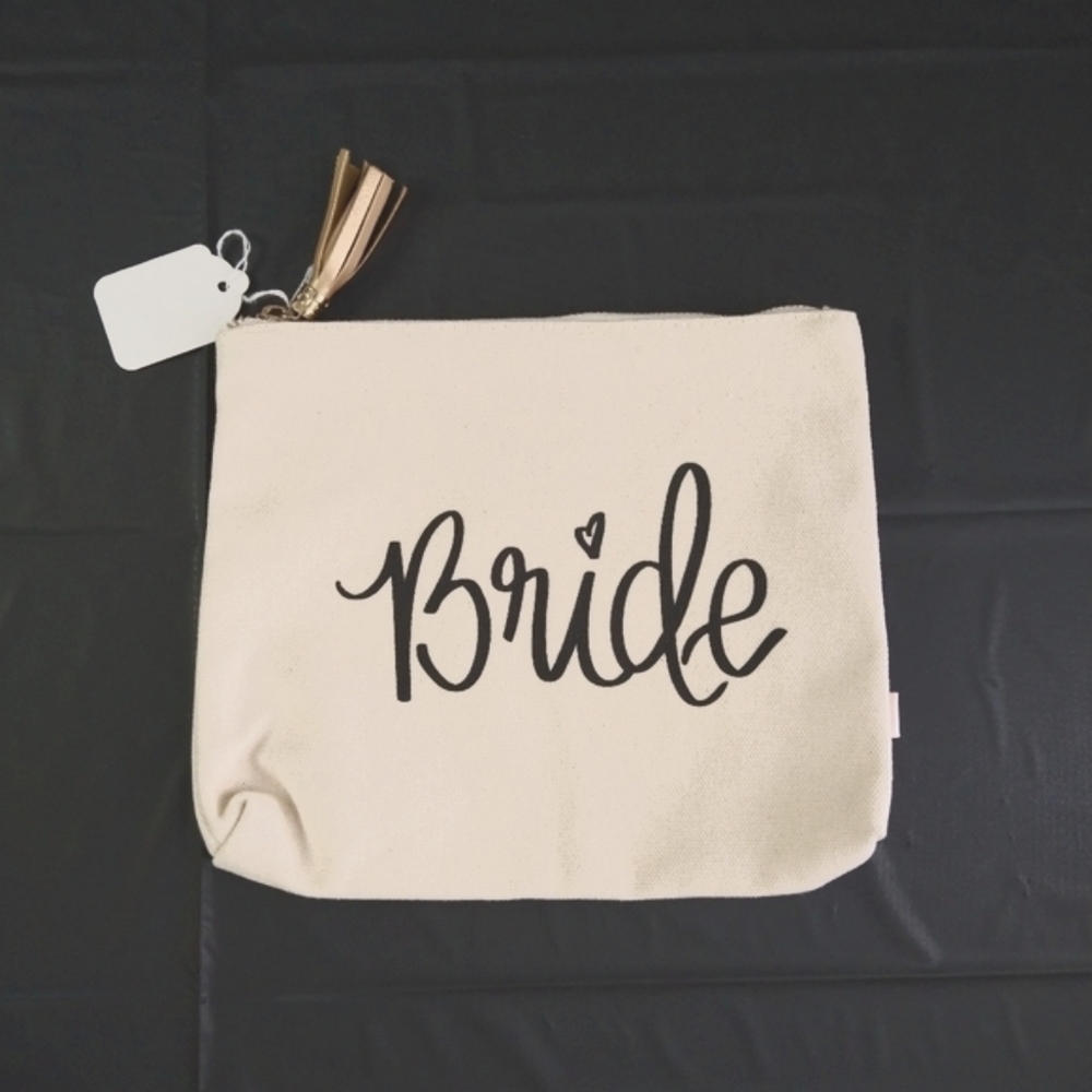 Bride Canvas Cosmetic Gift Bag NWT